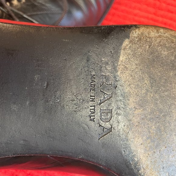 Prada Mens Leather Cap Toe Oxford Upper & Out Soles Lace Up Black Made In Italy - Picture 13 of 16